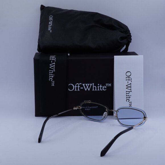 Off-White OERI13M MIAMI 7640 Oval Sunglasses – Gold/Blue main image 4